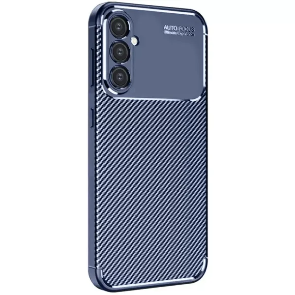Samsung Galaxy S25 Plus Kılıf Auto Focus Karbon Kapak - Lacivert