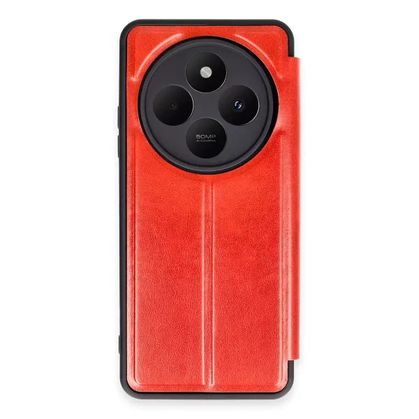 Xiaomi Redmi 14c Kılıf Flip Cover - Kırmızı