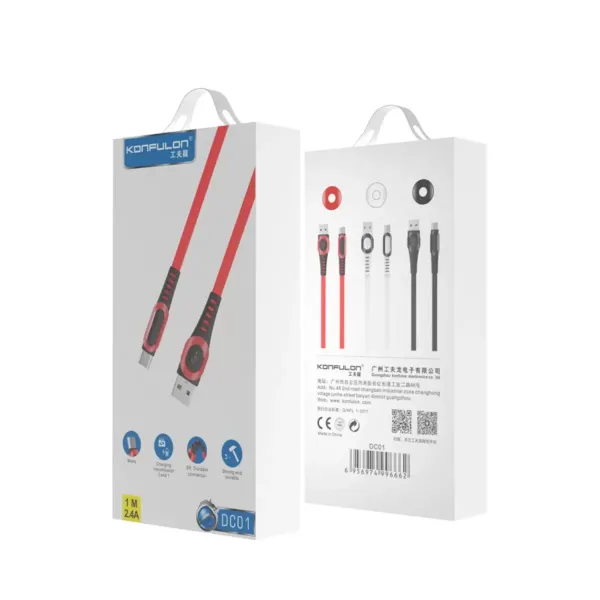 Dc01 Süper Hızlı Micro Usb Kablo 1m 2.4a - Kırmızı