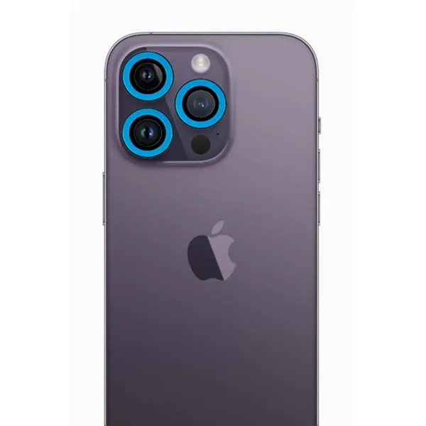 Apple İphone 12 Pro Max Neon Fosforlu Kamera Lens - Mavi