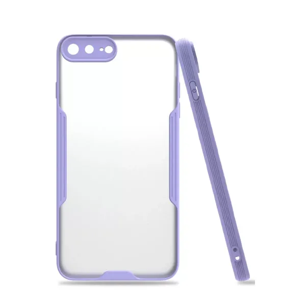 Apple İphone 7 Plus Kılıf Platin Silikon - Lila