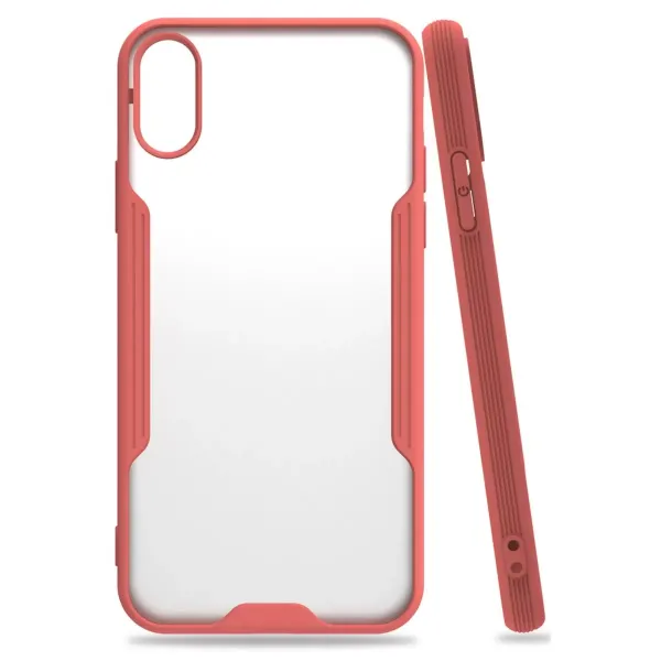 Apple İphone X Kılıf Platin Silikon - Pembe