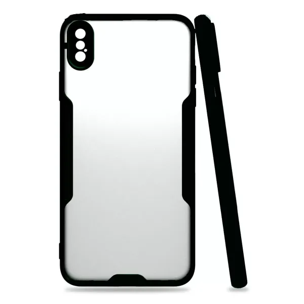 Apple İphone Xs Max Kılıf Platin Silikon - Siyah