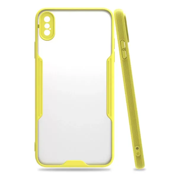 Apple İphone Xs Max Kılıf Platin Silikon - Sarı