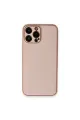 Apple İphone 13 Pro Kılıf Coco Deri Silikon Kapak - Pembe