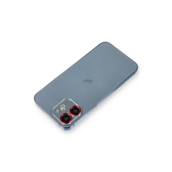 Apple İphone 12 Metal Kamera Lens Koruma Cam - Kırmızı