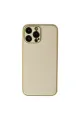 Apple İphone 13 Pro Kılıf Coco Deri Silikon Kapak - Gold