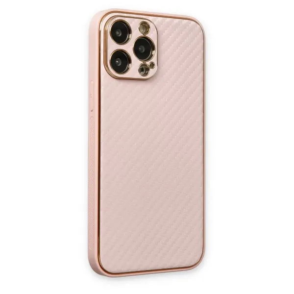 Apple İphone 13 Pro Kılıf Coco Karbon Silikon - Pembe