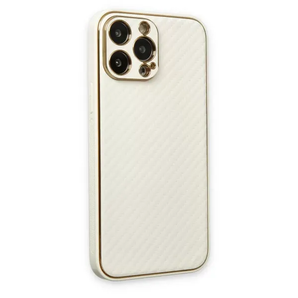 Apple İphone 13 Pro Kılıf Coco Karbon Silikon - Beyaz