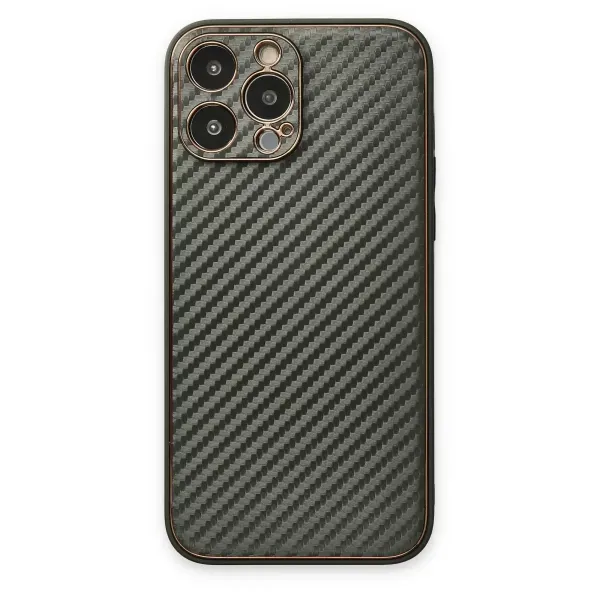 Apple İphone 13 Pro Max Kılıf Coco Karbon Silikon - Füme