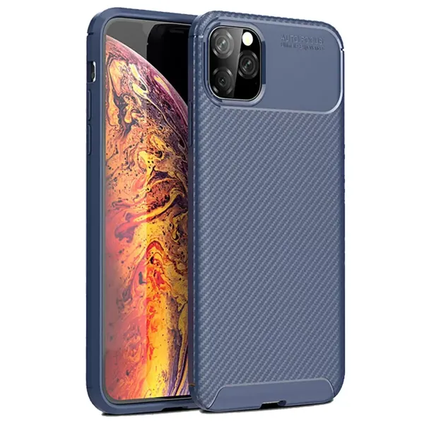 Apple İphone 11 Pro Kılıf Auto Focus Karbon Kapak - Lacivert