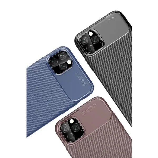 Apple İphone 11 Pro Kılıf Auto Focus Karbon Kapak - Lacivert