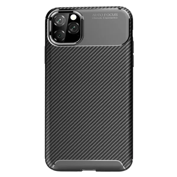 Apple İphone 11 Pro Max Kılıf Auto Focus Karbon Kapak - Siyah