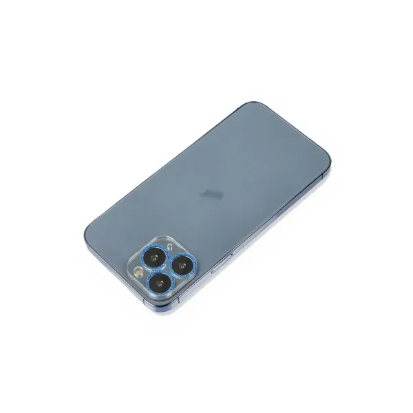 Apple İphone 11 Pro Max Shine Kamera Lens Koruma Cam - Mavi