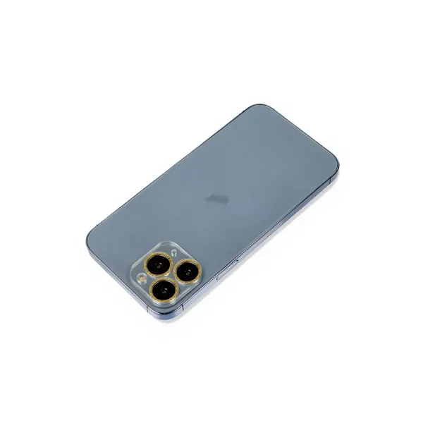 Apple İphone 11 Pro Max Shine Kamera Lens Koruma Cam - Gold