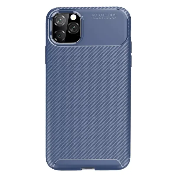 Apple İphone 11 Pro Max Kılıf Auto Focus Karbon Kapak - Lacivert