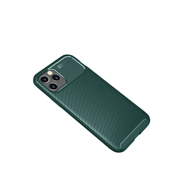Apple İphone 11 Pro Max Kılıf Auto Focus Karbon Kapak - Yeşil