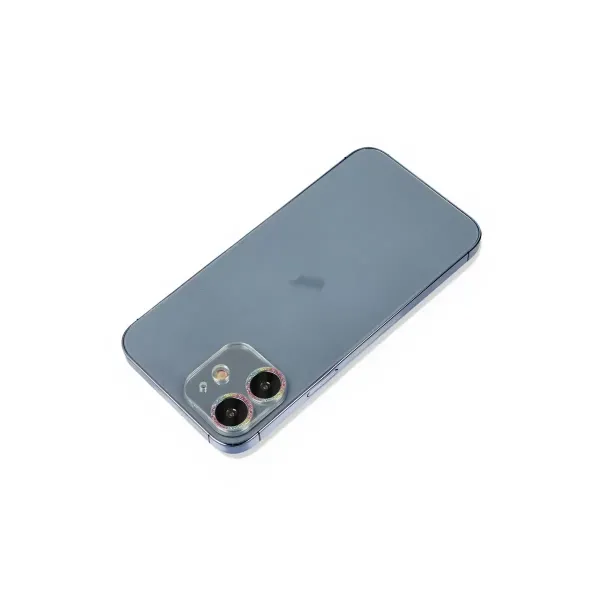 Apple İphone 12 Mini Shine Kamera Lens Koruma Cam - Rainbow