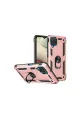 Samsung Galaxy A22 Kılıf Sofya Yüzüklü Silikon Kapak - Rose