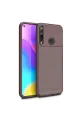 Huawei P40 Lite E Kılıf Auto Focus Karbon Kapak - Kahverengi