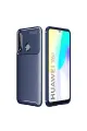 Huawei Y6p Kılıf Auto Focus Karbon Kapak - Lacivert