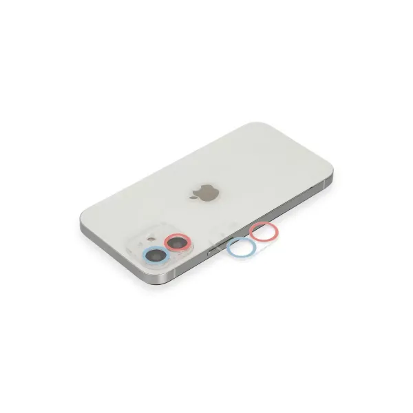 Apple İphone 11 Renkli Kamera Lens Koruma Cam - Pembe-mavi