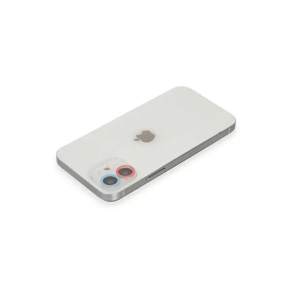 Apple İphone 12 Mini Renkli Kamera Lens Koruma Cam - Pembe-mavi