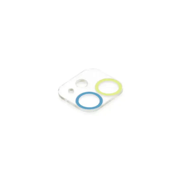 Apple İphone 12 Mini Renkli Kamera Lens Koruma Cam - Sarı-mavi