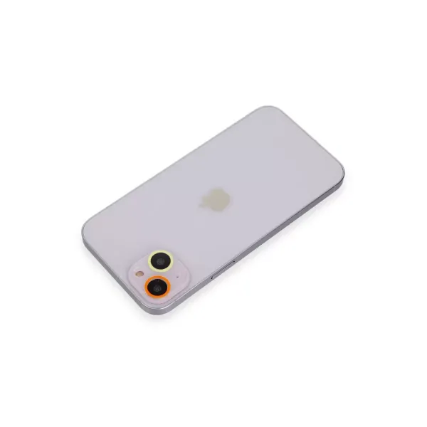 Apple İphone 13 Renkli Kamera Lens Koruma Cam - Sarı-turuncu