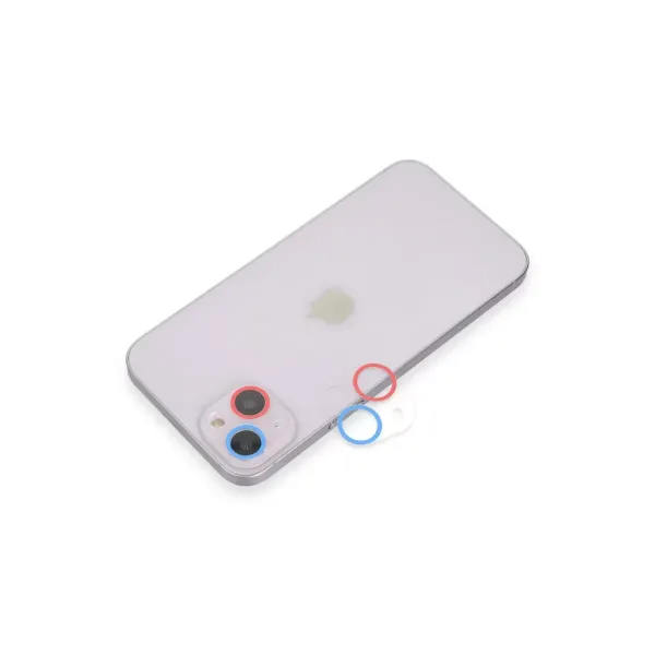 Apple İphone 13 Mini Renkli Kamera Lens Koruma Cam - Pembe-mavi