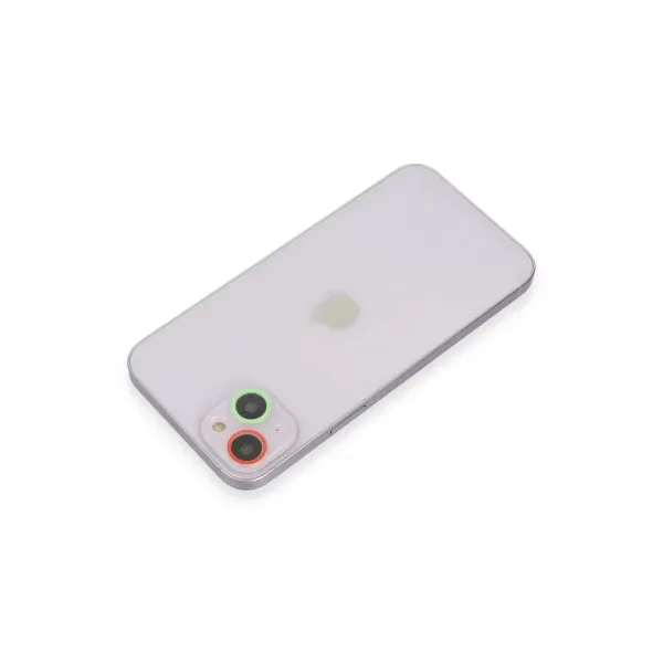 Apple İphone 13 Mini Renkli Kamera Lens Koruma Cam - Yeşil-pembe