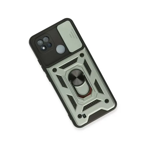 Realme C11 2021 Kılıf Pars Lens Yüzüklü Silikon - Yeşil