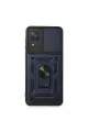 Samsung Galaxy A22 Kılıf Pars Lens Yüzüklü Silikon - Lacivert
