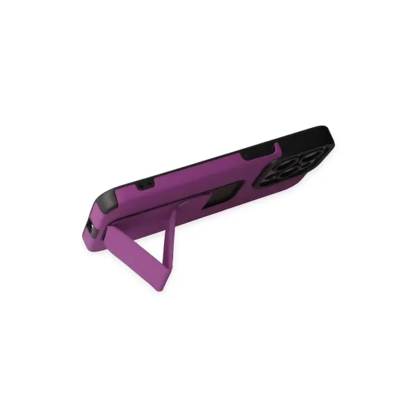 Apple İphone 13 Pro Max Kılıf Mega Standlı Silikon - Mor