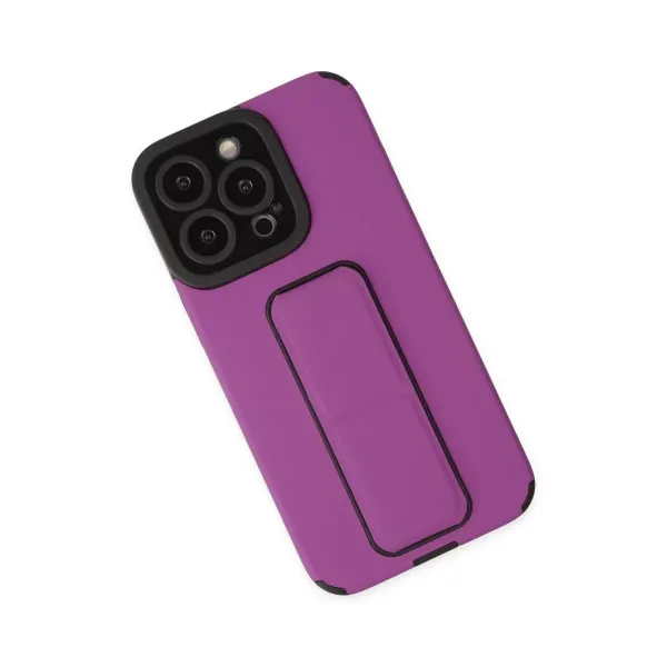 Apple İphone 13 Pro Max Kılıf Mega Standlı Silikon - Mor