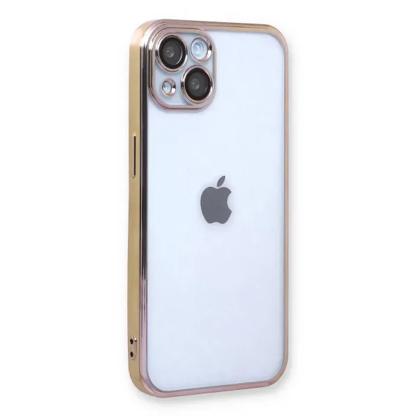 Apple İphone 13 Kılıf Razer Lensli Silikon - Gold