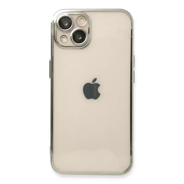 Apple İphone 13 Kılıf Razer Lensli Silikon - Gümüş