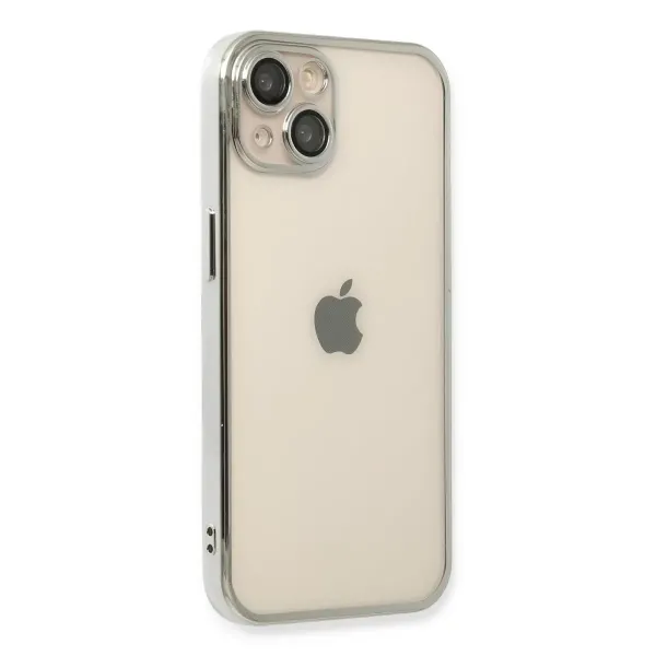 Apple İphone 13 Kılıf Razer Lensli Silikon - Gümüş