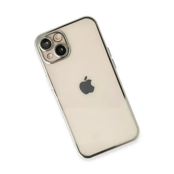 Apple İphone 13 Kılıf Razer Lensli Silikon - Gümüş