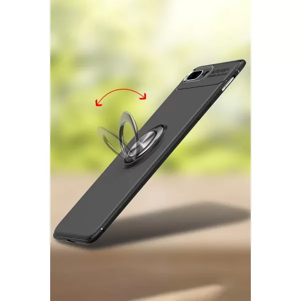 Apple İphone 7 Plus Kılıf Range Yüzüklü Silikon - Kırmızı