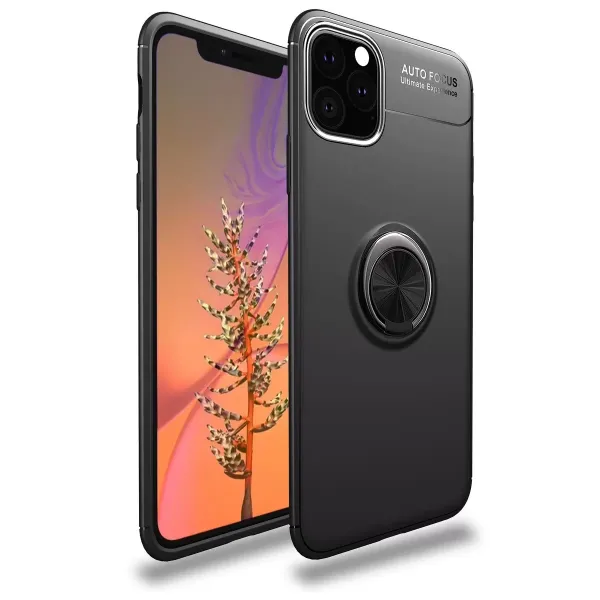 Apple İphone 11 Pro Max Kılıf Range Yüzüklü Silikon - Siyah