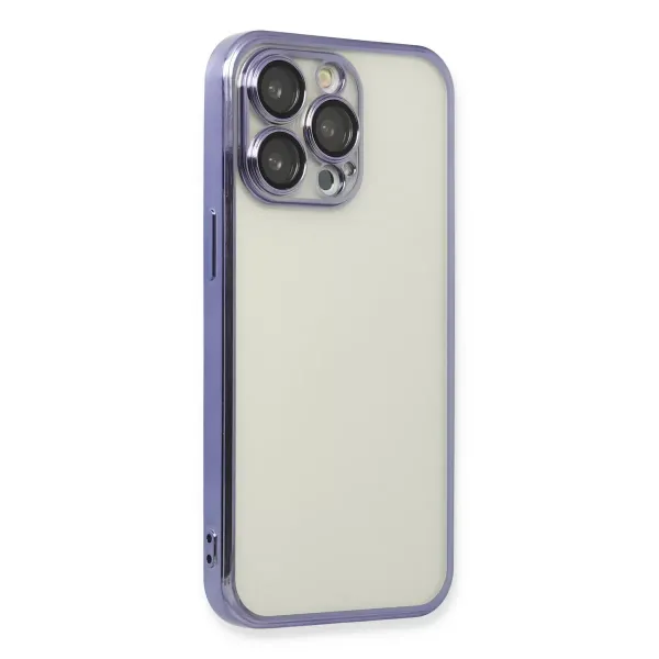 Apple İphone 13 Pro Kılıf Razer Lensli Silikon - Mor