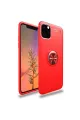 Apple İphone 11 Pro Max Kılıf Range Yüzüklü Silikon - Kırmızı