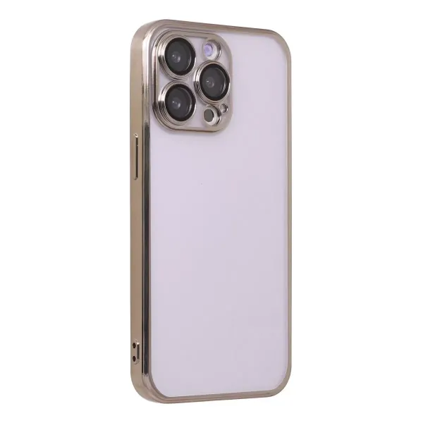 Apple İphone 13 Pro Max Kılıf Razer Lensli Silikon - Gold