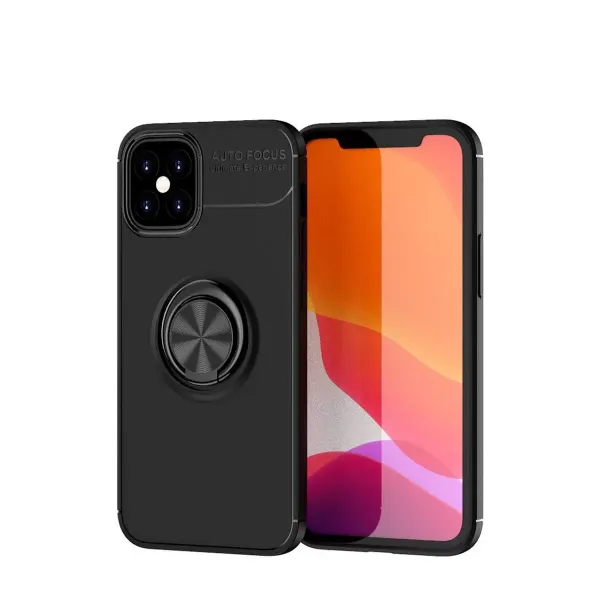 Apple İphone 12 Mini Kılıf Range Yüzüklü Silikon - Siyah