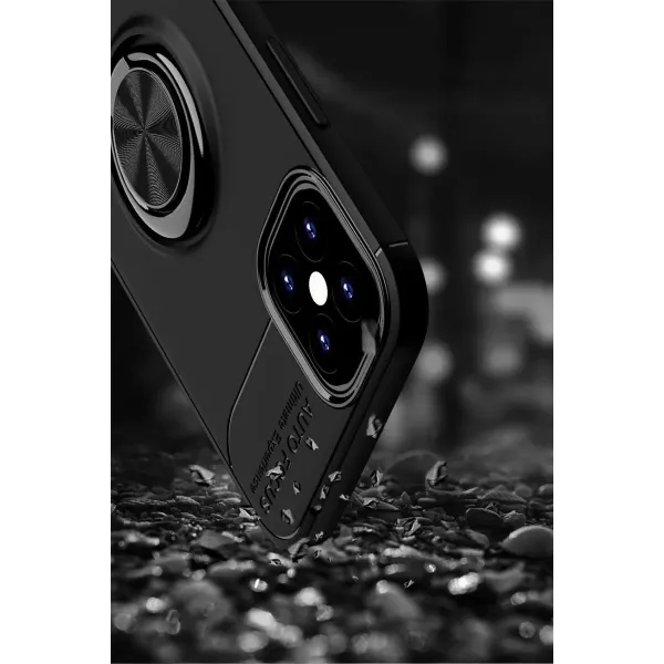 Apple İphone 12 Mini Kılıf Range Yüzüklü Silikon - Kırmızı