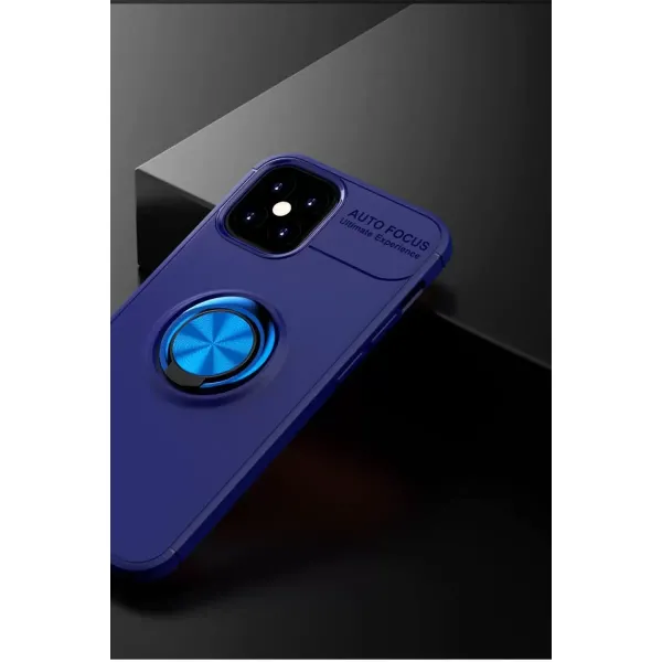Apple İphone 12 Mini Kılıf Range Yüzüklü Silikon - Mavi