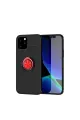 Apple İphone 12 Kılıf Range Yüzüklü Silikon - Siyah-kırmızı