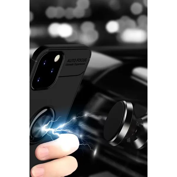 Apple İphone 12 Kılıf Range Yüzüklü Silikon - Mavi
