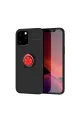 Apple İphone 12 Pro Max Kılıf Range Yüzüklü Silikon - Siyah-kırmızı